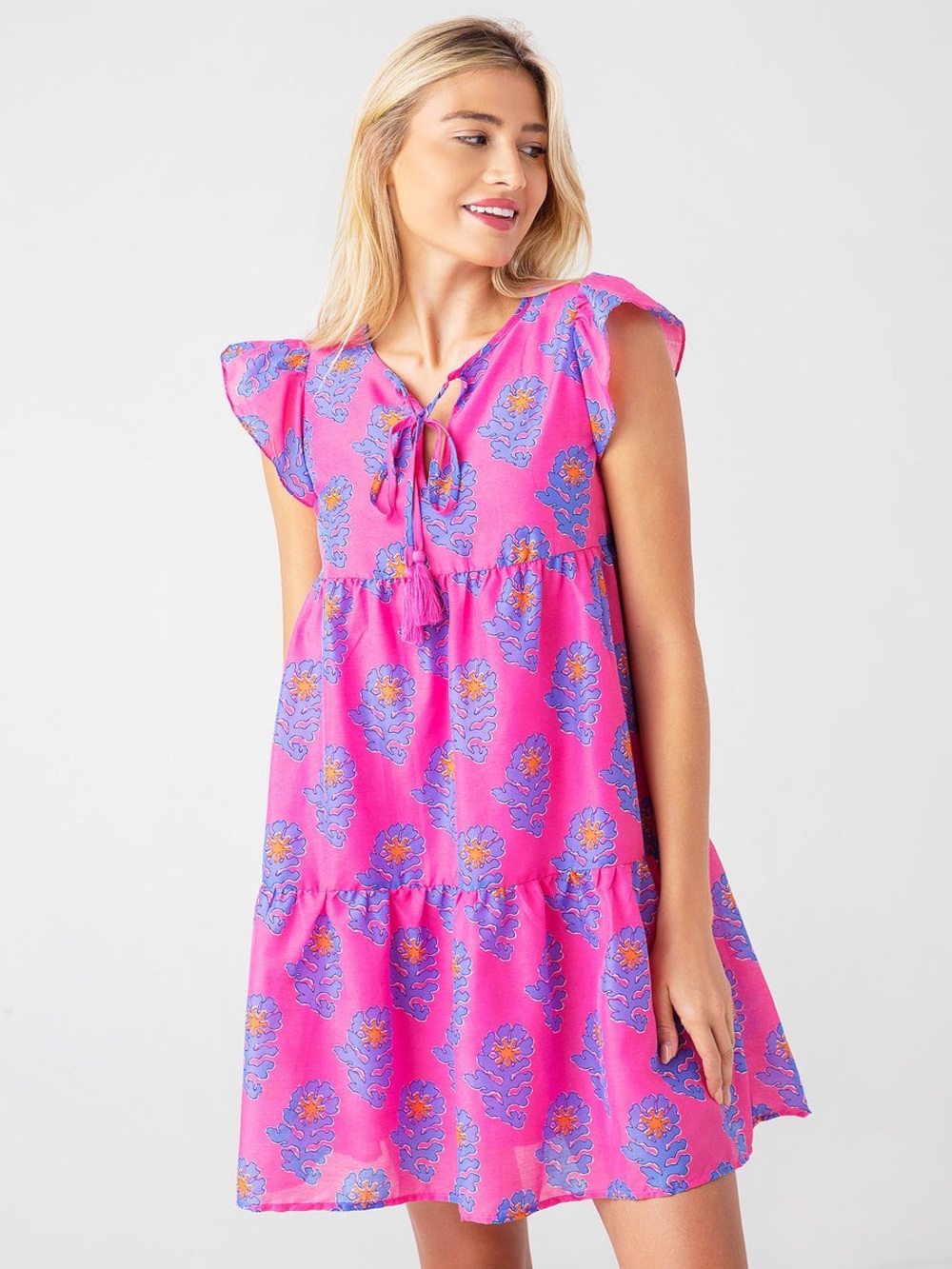 J. Marie women’s Piper Tiered Ruffle Knee Length Dress
